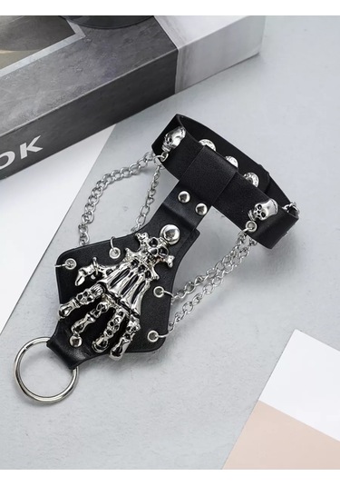 Tevdı Kainiş Ucu Ve Halka İle Kolyesiz Bileklik Gotik Tarz Hediye 198497939 Siyah