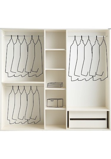 Pema Home Perla %100 Mdf 5 Kapaklı Dolap Gardırop