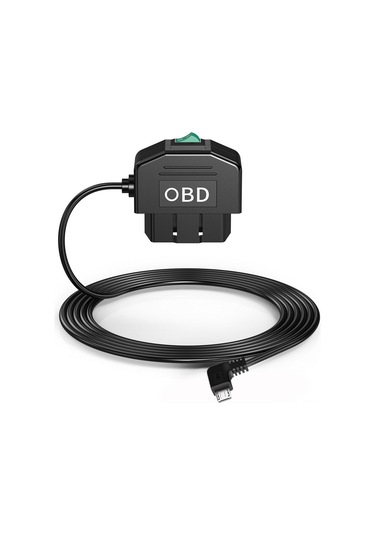 Samdoo Obd Araç Kamera Sabit Kablolu Seti, 12-24v'den 5v/3a Usb'ye Dönüştürücü, 24 Saat Park Modu, Akıllı Akü Koruma, Sağ Eğimli Micro Usb Android Uyumlu