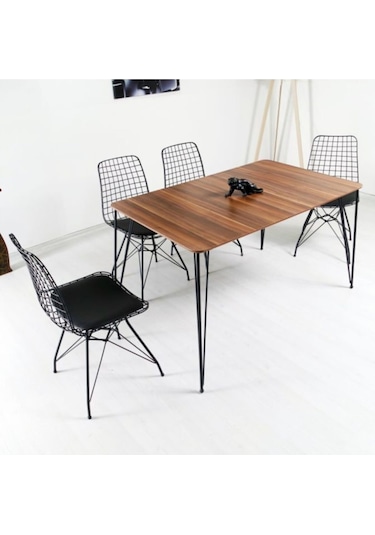 Avvio Home Yonca Tel Kafes 4 Kişilik Tel Ayaklı Stork Masa Sandalye Takımı -8765a6c9