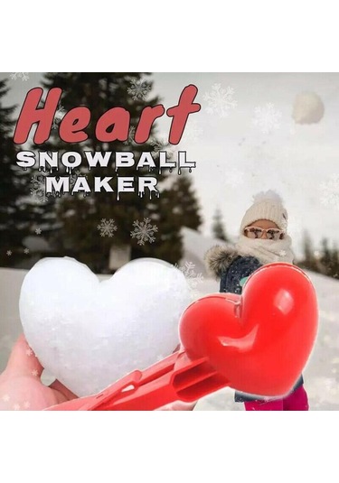 Homyl Kalp Şekli Kar Topu Makinesi Çocuk Açık Kartopu Kum Kırmızı