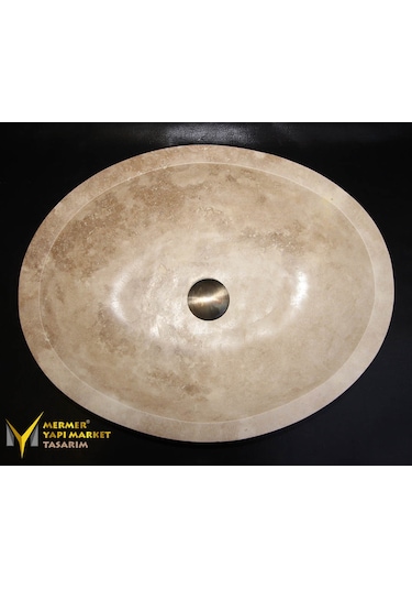 Traverten Oval Tasarım Lavabo