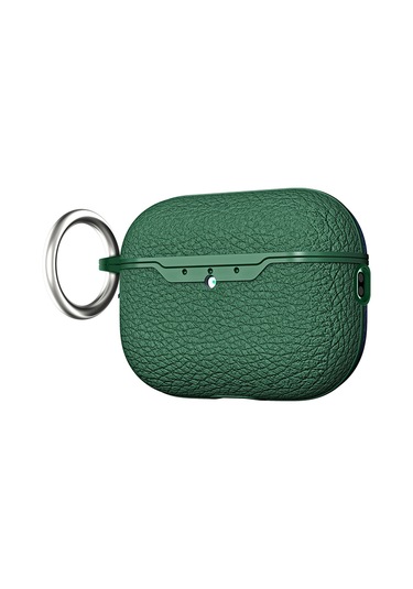 Apple Airpods Pro 3 Kılıf Deri Tarzı Silikon Case 03 Koyu Yeşil