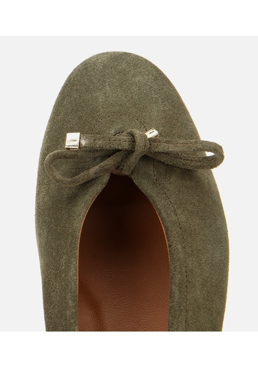 Hotiç Kadın Süet Deri Haki Fiyonk Detaylı Babet 01ayh315440a880 01ayh315440a880 Yeşil