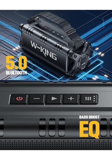 W-kıng D8-1 Bluetooth Hoparlör, 90w Ultra Bass Boombox, 40 Saat Çalma Süresi, Ipx6 Suya Dayanıklı, K