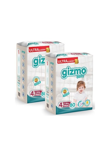 Gizmo Bebek Bezi Ultra Eco Paket 4 Numara Maxi 160 Adet 4 Numara