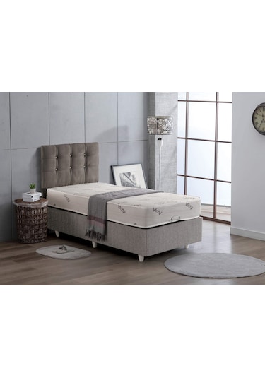 Azrayatakmobilya Tek Kişilik Yatak+Baza+Başlik (Ortopedik)