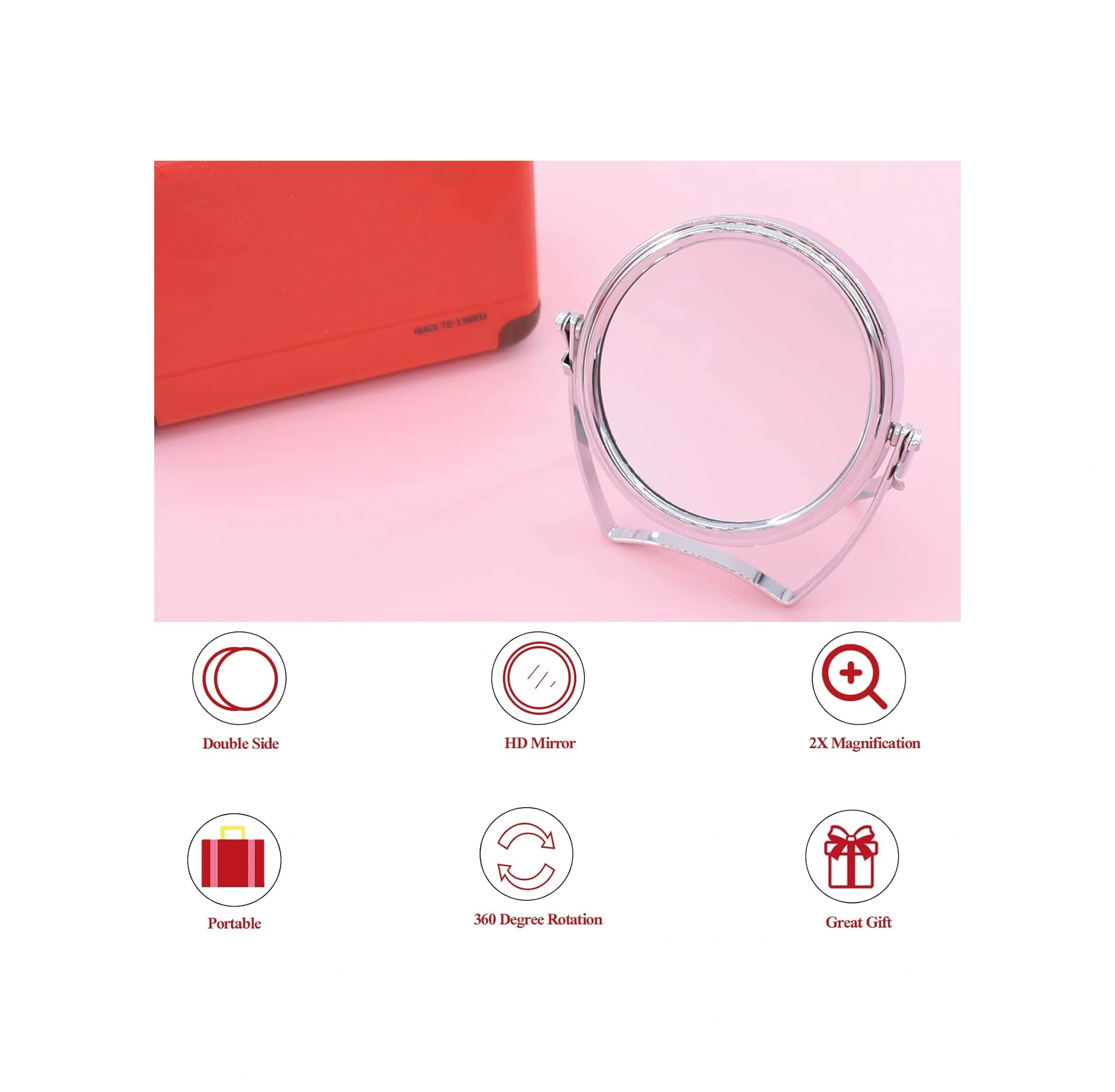 Küçük Gümüş Masaüstü Makyaj Aynası Diğer