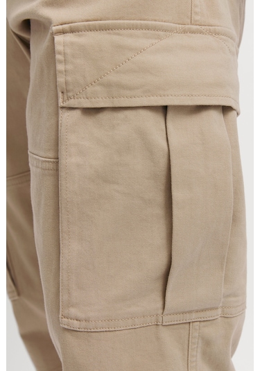 Jack & Jones Erkek Jpstkane Rahat Kalıp Kargo Pantolon 12268261 Bej Bej