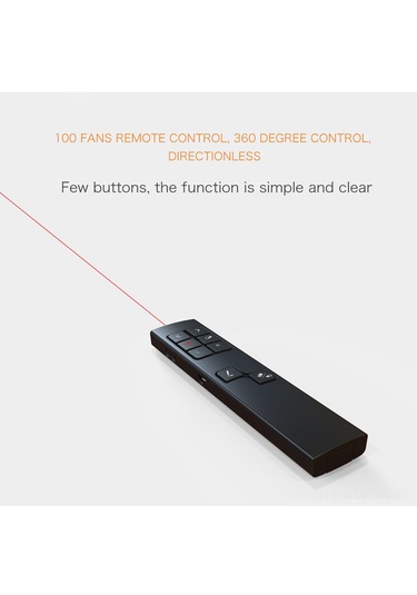 Neevoyu Kablosuz Ppt Kumanda, Usb Şarjlı, 200m Uzaklıkta Sayfa Değiştirme, Işık İşaretçi, Siyah Micro Usb Kablolu