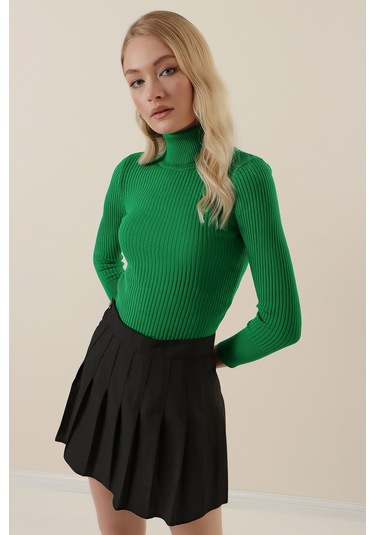 Bigdart 10311 Balıkçı Yaka Triko Kazak - D.yeşil 001