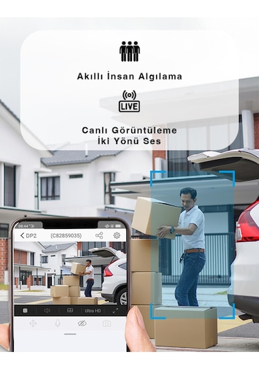 Dp2 2k Akıllı Kapı Dürbünü 2k ,dokunmatik Ekran, Pır Algılama, Çift Yön Görüşme, Microsd/cloud