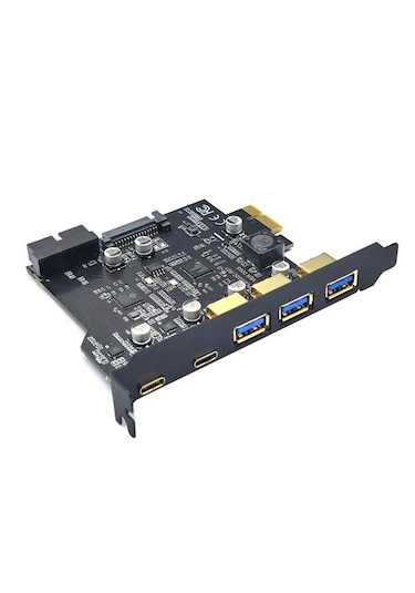 5 Port Pci-e Express Usb 3.0 Type C 3.2 Çoklayıcı Riser Kart