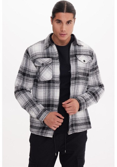 Calıfornıa Kırık Beyaz-syah Basıc Gömlek Çok Renkli