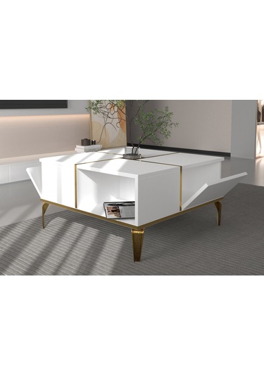 Nirvana Orta Sehpa Beyaz-gold