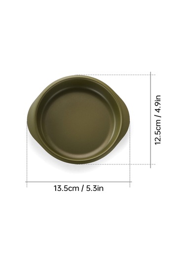 Kangvka Yeşil Anti Yapışkan Kaplama 304 Paslanmaz Çelik Masa Tabağı - Taşınabilir Kamp, Piknik Ve Mangal Tabağı Küçük Çok Renkli