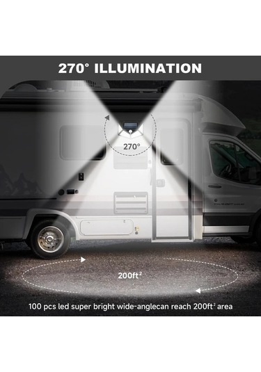 Trendooze 2 Adet Manyetik Hareketli Solar Led Karavan Işık Su Geçirmez Dış Mekan Aydınlatma Gaojunshop01 Model