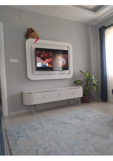 Desing Tv Sehpa Beyaz-gümüş 200cm