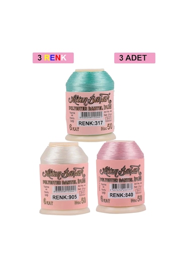 3 Adet Altınbaşak Oya Ve Dantel İpi 20 Gr - Royaleks - No: 905 -