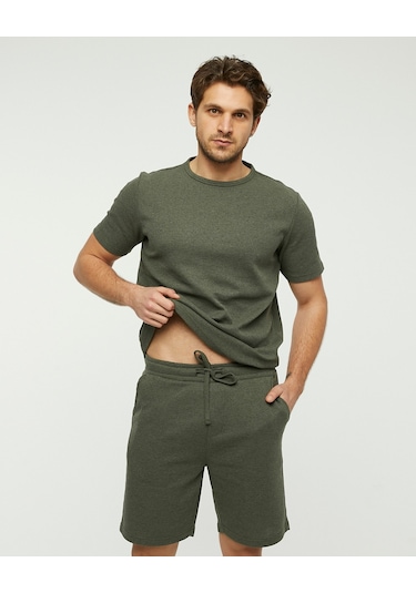 Bella Dossi Waffle Kumaş Şortlu Takım Haki