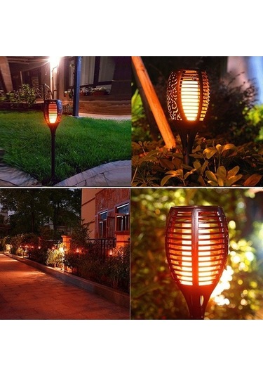 Novahub 96 Led Güneş Alev Işığı Açık Bahçe Çim Işığı Bahçe Peyzaj Meşale Işığı, Güzel Görünüşlü 3467