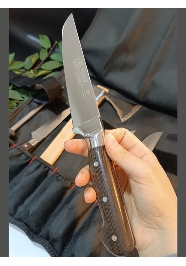 Ahşap El Yapımı Kılıflı Sürmene Et, Ekmek, Sebze, Mutfak, Kurban Palta Bıçakları Seti Hadnmade Çok Renkli