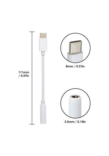 Xiyyadms Type-c'den 3.5mm Ses Adaptörü - Huaweı/xıaomı/oppo/samsung Uyumlu, Müzik Dinle, Konuşma, Hacim Kontrolü, Canlı Yayın Ve Karaoke Desteği