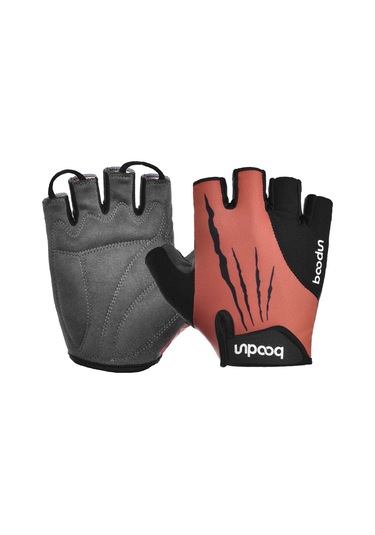 Yaleker Kışlık Spandex-mikrofiber Spreyli Yarı Parmak Bisiklet Eldiveni, Şok Emici, Dayanıklı, Kırmızı, M