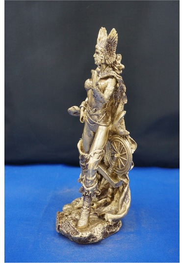 Frigga Tanrıca Heykeli - 25 Cm Mitolojik Dekoratif Biblo, Ev & Ofis Aksesuarı Altın