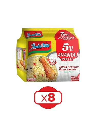 Indomie Tavuklu Hazır Noodle 8'li 5 x 75 G