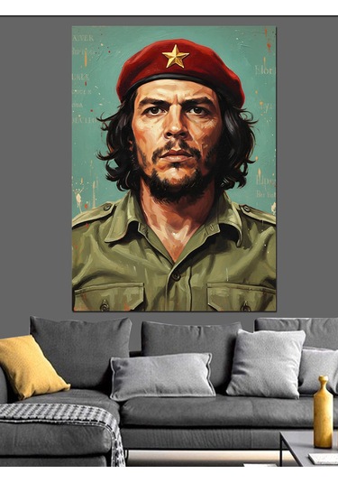 Che Guevara Ünlü İllüstrasyon Dekoratif Kanvas - Mdf Ahşap Tablo
