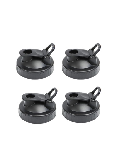 Maiyame 4'lü Sızdırmaz Döküm Ağızlı Mason Kavanoz Kapak Seti - Kolay Kullanım Siyah