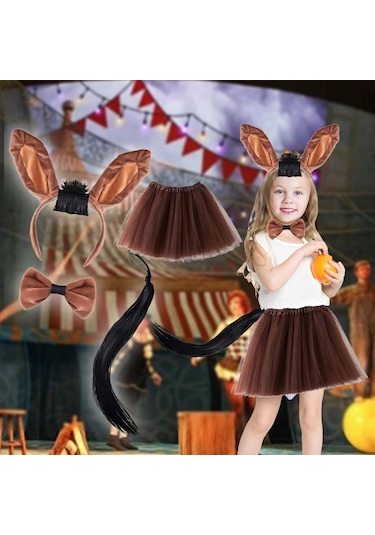 Suntek Çocuk Için Hayvan Kafa Bandı Ve Kuyruk Seti Stil-a