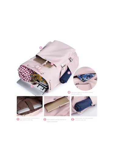 Lebıhmurah Wbp1685 Kadın Sırt Çantaları Kız Öğrenci Çantası Usb Şarj Jakı Okul Çantaları Kadın Genç Seyahat Çantası Pembe Çok Renkli