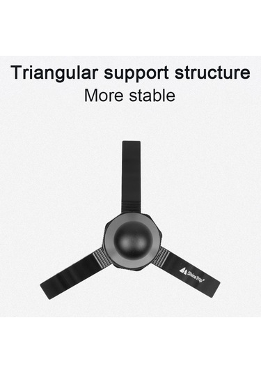 Shinetrip-açık Kamp Yürüyüş Piramit Çadır Desteği Çok Fonksiyonlu,siyah Siyah