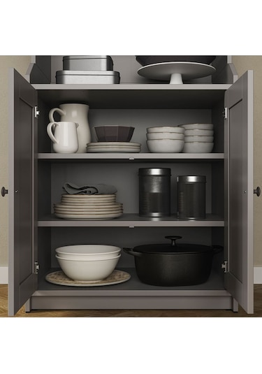 Büfe, Gri, 70x116 Cm Depolama Ve Organizasyo Vitrin Gri