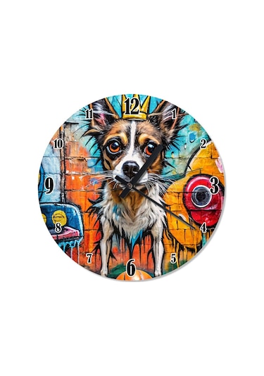 Sevimli Köpek Graffiti Duvar Saati Duvar Saati