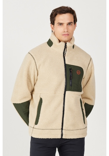 Wrangler Regular Fit Normal Kesim Dik Yaka Ekru Sherpa Ceket W232218104 Ecru