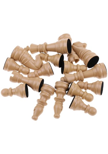 Homyl 16 Adet Yedek Plastik Satranç Taşları / Takımı Oyuncak Bej