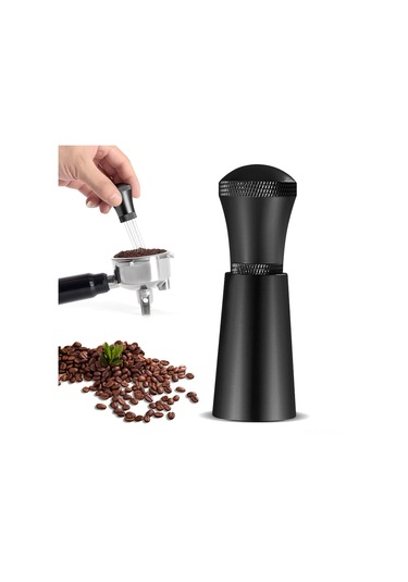 Neevoyu Espresso Kahve Tozu Karıştırıcı: Alüminyum Kollü, Tabanlı, 7+10 Paslanmaz Çelik İğne Seti Siyah Siyah