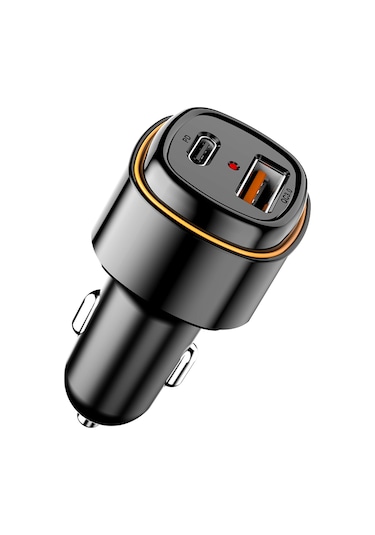 Ranyeek C7s Otomobil Şarj Aleti Pd20w+qc3.0 Çift Portlu Hızlı Şarj Cihazı Sigara Çakmaklı Kare Model 38w