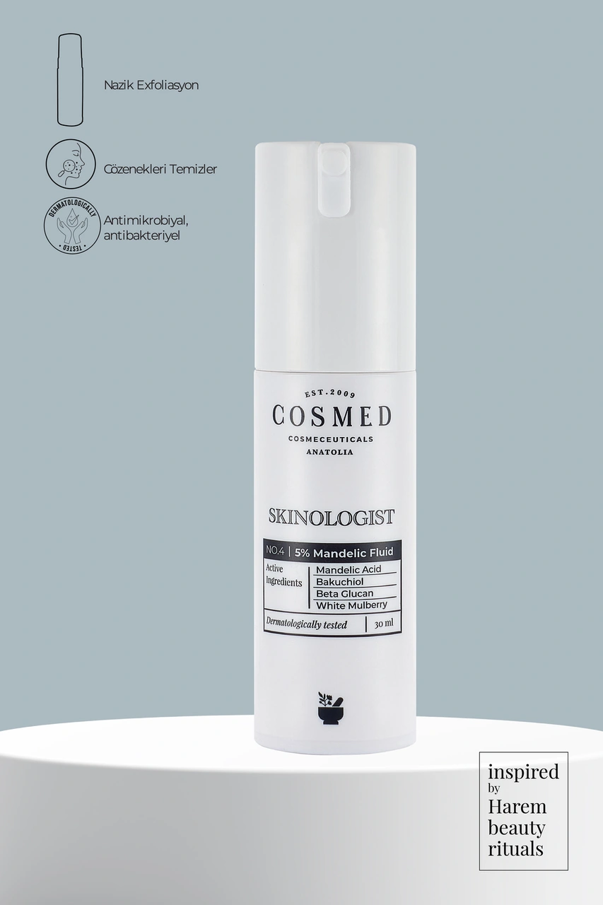 Cosmed Mandelik Asit, Bakuchiol İçeren Krem Jel - 5% Mandelic Fluid - 30 ml