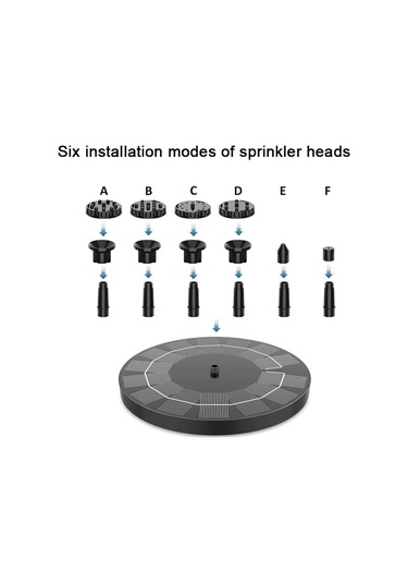 Ximistore9 Güneş Enerjili 1.0w 190l/h Suları Yükselten, 6 Farklı Nozzle İçeren, Bahçe/havuz İçin Uçan Manzaralı Fonten