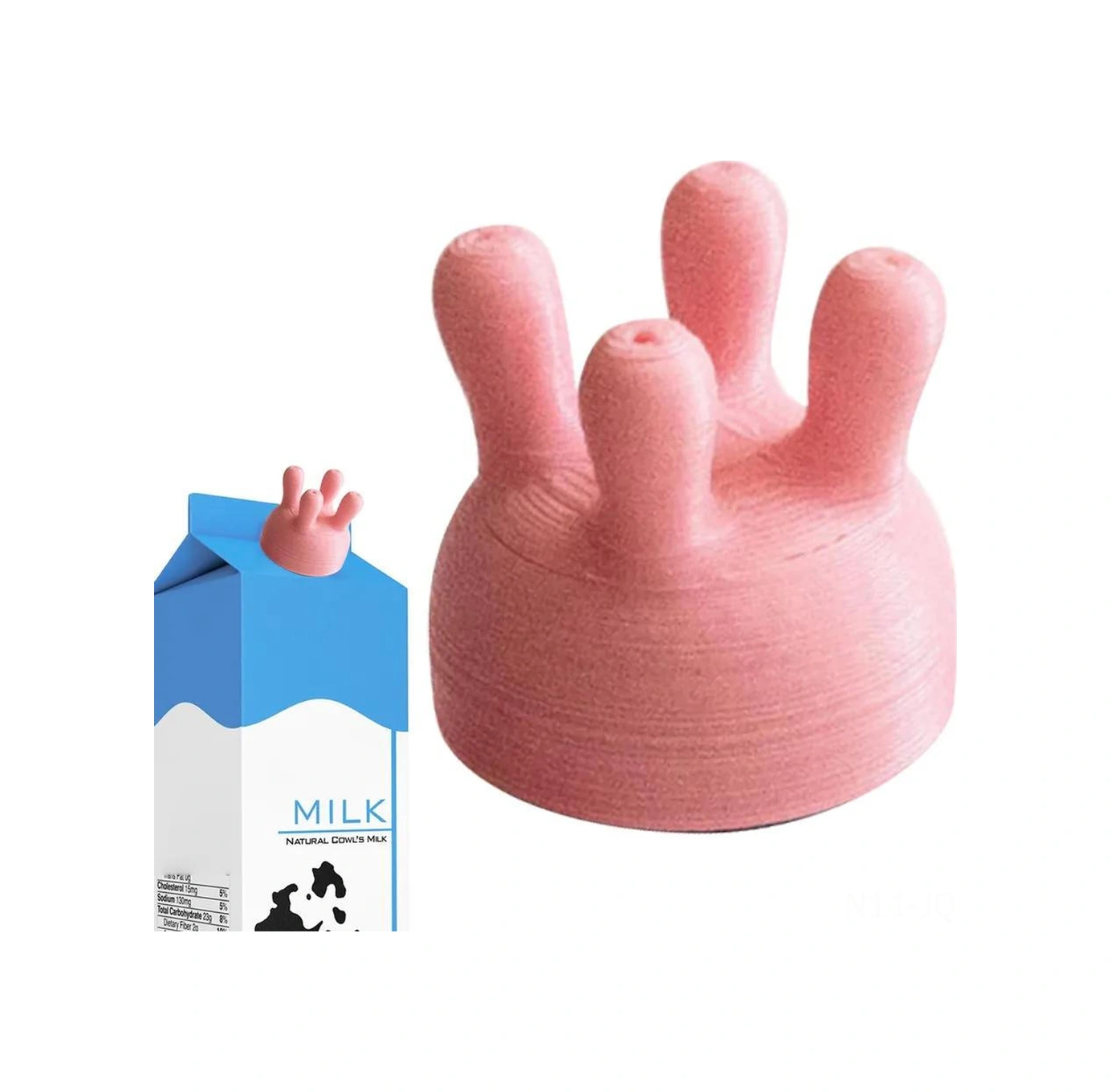 Youmex Eğlenceli Süt Fişek Kapağı, 3d Baskı Malzeme İle Yapılmış, Süt Dökülmesini Önleyen, Kolay Dökme Fonksiyonu, Çeşitli Süt Kabınlarına Uyumlu Pembe