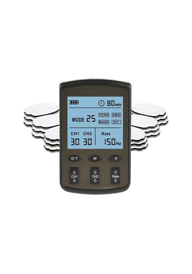 Mufunye 4 Lü Fonksiyonlu Tens/ems Masaj Cihazı - 25 Mod, 30 Seviye Kas Ağrısı Ve Yorgunluk Giderici, Şarj Edilebilir Gümüş