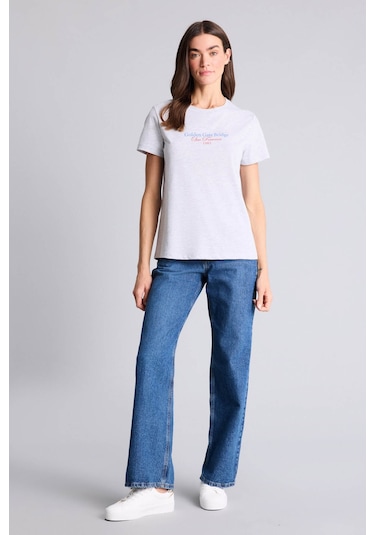 Defacto Baskılı Gri Kadın T-shirt H2144ax/gr93 Gri