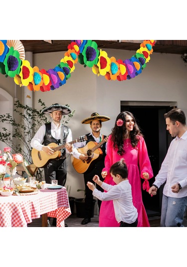 Suofeng Hawaii Temalı Renkli Kağıt Çiçek Gardaşlığı - 3 Metre Uzunlukta Ev, Parti Ve Düğün Dekorasyonu