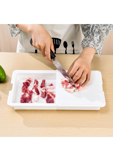 Beyaz Üçlü Meyve Plastik Kesme Tahtası Çok Fonksiyonlu Kesme Tahtası Mutfak Kesme Tahtası Mutfak Aracı