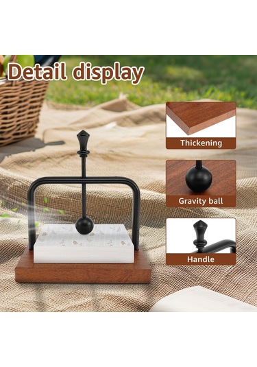 Geeroyoo Modern Ahşap Peçete Kutusu, Kristal Toplu Masalık Peçetelik, Restoran Ve Otel İçin Şık Dekorasyon Kahverengi