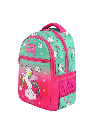 Waddell Lisanslı Fuşya Unicorn Desenli Kız Çocuk İlkokul Sırt Çantası Ve Beslenme Çantası